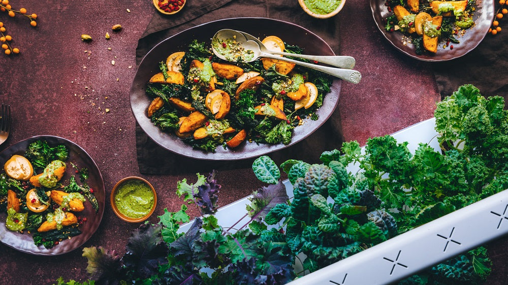 Roasted Turmeric Potatoes & Crispy Kale Recipe